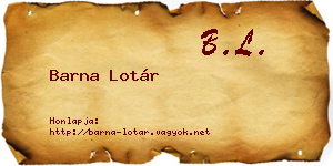 Barna Lotár névjegykártya